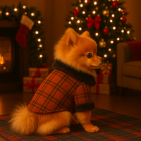 ZL Varsity Plaid Dog Jacket - Rust