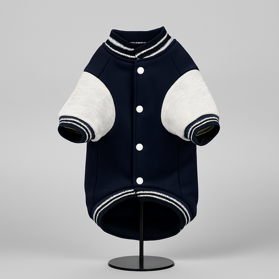 ZL Varsity Campus Pup Navy Jacket for Dogs