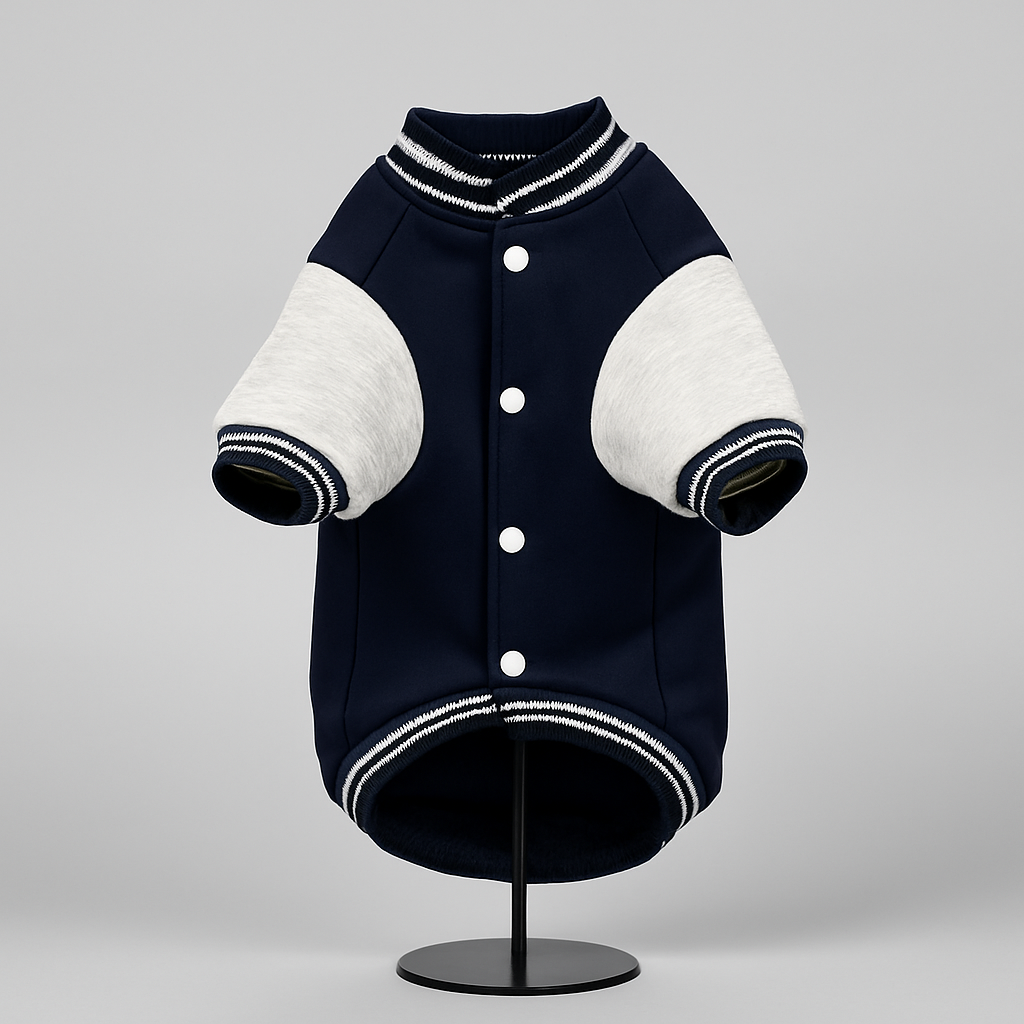 ZL Varsity Campus Pup Navy Jacket for Dogs