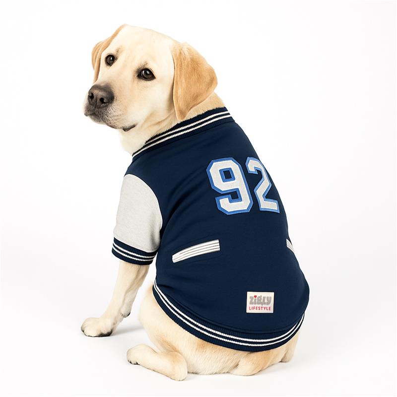 ZL Varsity Campus Pup Navy Jacket for Dogs
