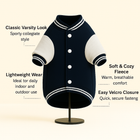 Jacket
 Zigly classic varsity look navy and beige fleece jacket with easy Velcro closure on stand 