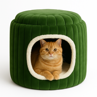 ZL Forest Cozy Cactus Cat Hut-Green