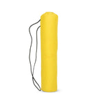 Zigly yellow yoga mat bag with black drawstring strap against white background