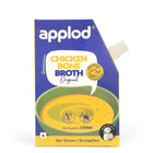 Zigly chicken bone broth carton for pets, 150ml, blue and yellow packaging with soup bowl graphic