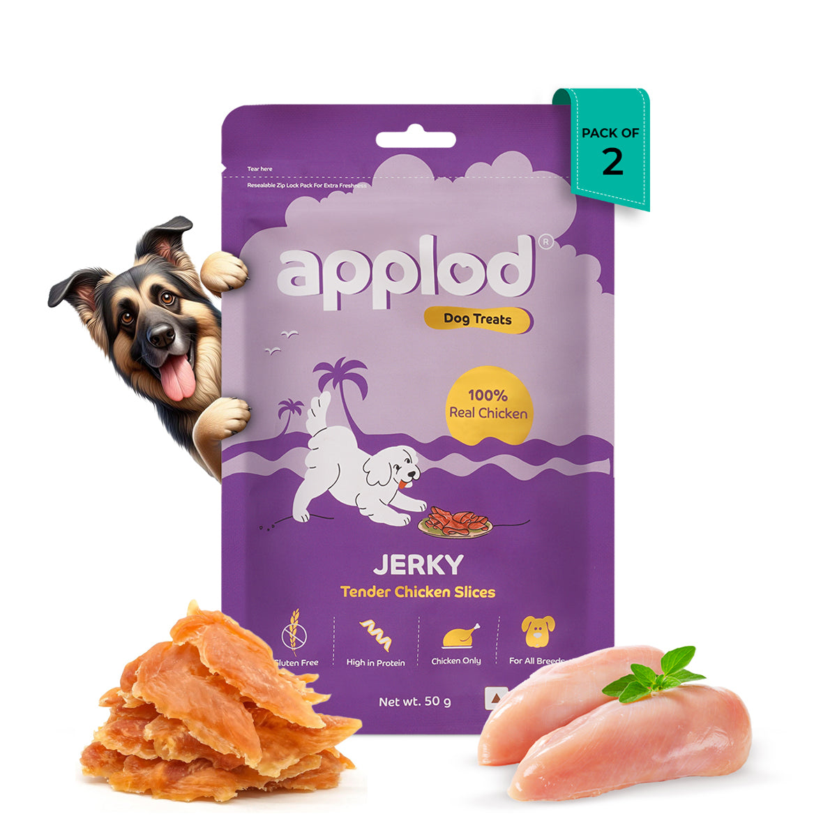 Applod Tender Chicken Slices Dog Treat - 50g