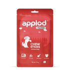 Zigly Applod dog treats chicken liver chew sticks in resealable red bag with dog illustration