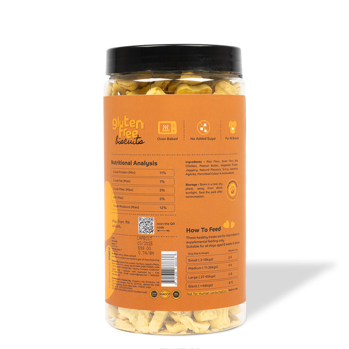 Applod Crunch-a-Licious Gluten Free Chicken and Peanut Butter Dog Biscuits - 800g