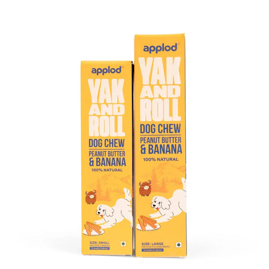 Applod Yak & Roll Peanut Butter & Banana Yak Chew for Dogs - Zigly
