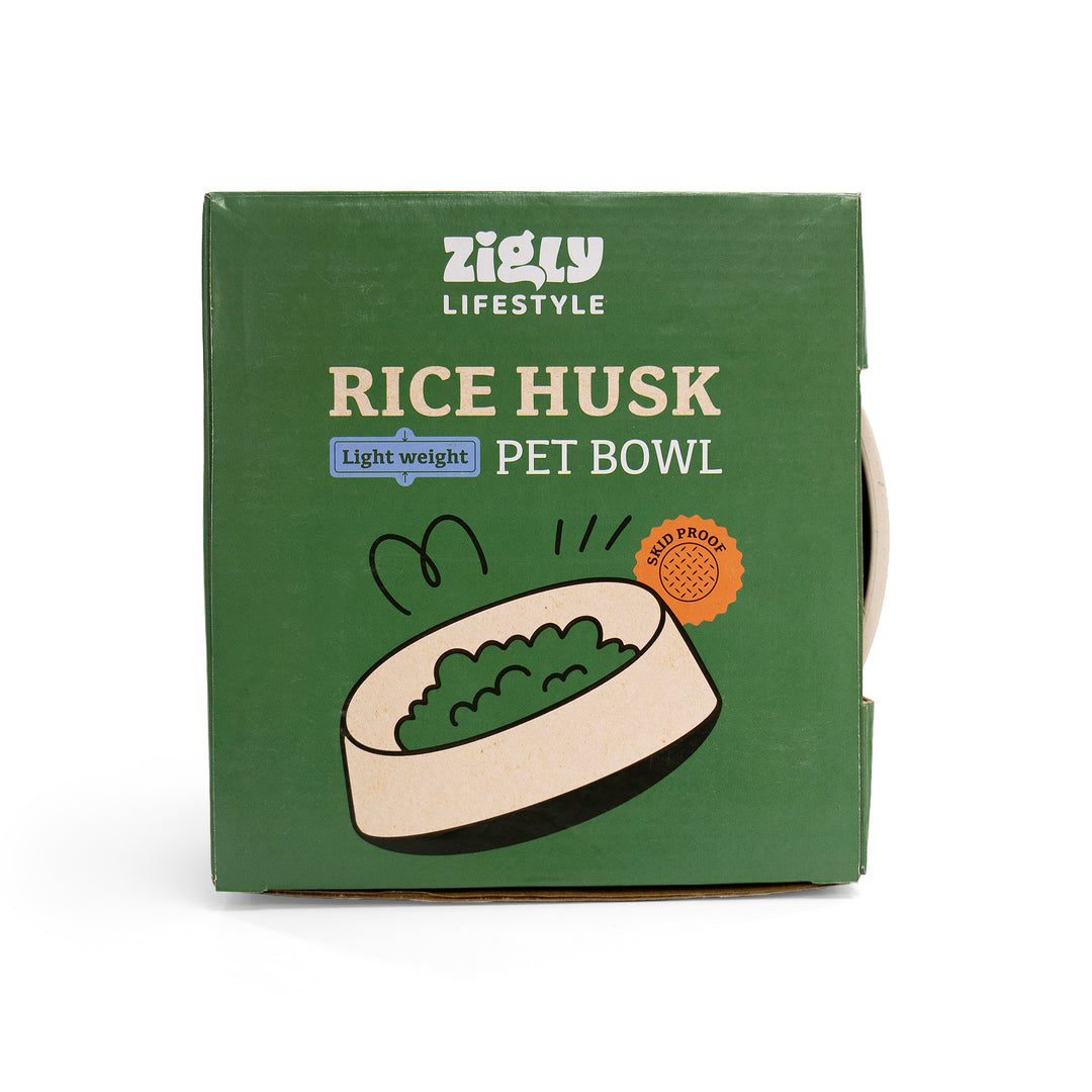 ZL Rice Husk Dog Bowl – Orange