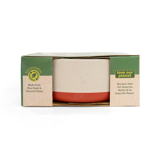 ZL Rice Husk Dog Bowl – Orange