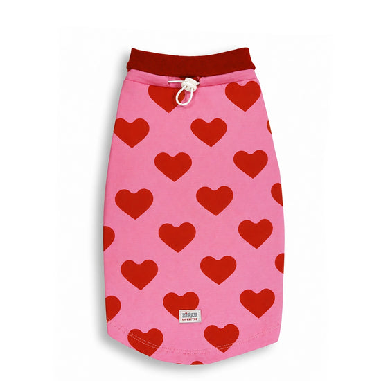 ZL Love Stitch Pink Heart Dog T-Shirt