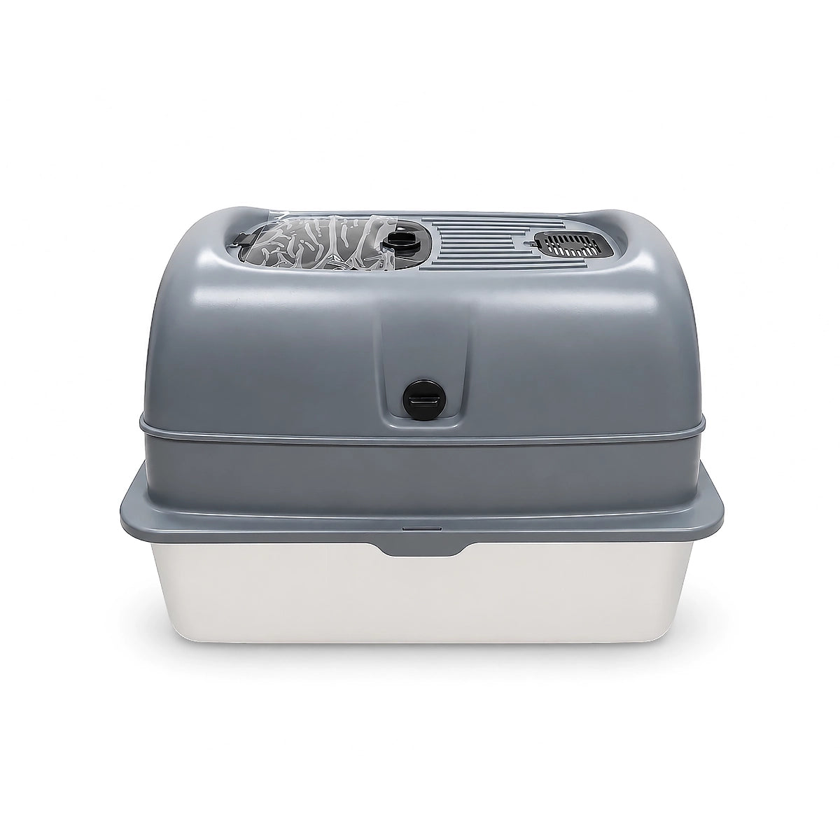Catmos Stainless Steel Enclosed Cat Litter Box - Grey - 61x41x41cm (LxWxH)