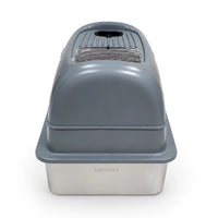 Catmos Stainless Steel Enclosed Cat Litter Box - Grey - 61x41x41cm (LxWxH)