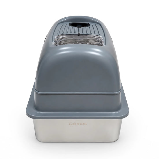 Catmos Stainless Steel Enclosed Cat Litter Box - Grey - 61x41x41cm (LxWxH)