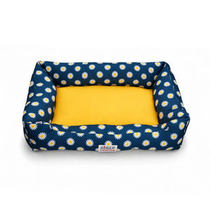 ZL Daisy Printed Lounger Dog Bed - Navy