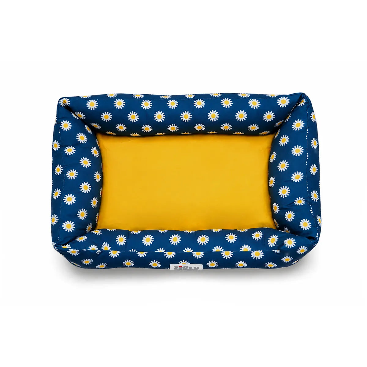 ZL Daisy Printed Lounger Dog Bed - Navy