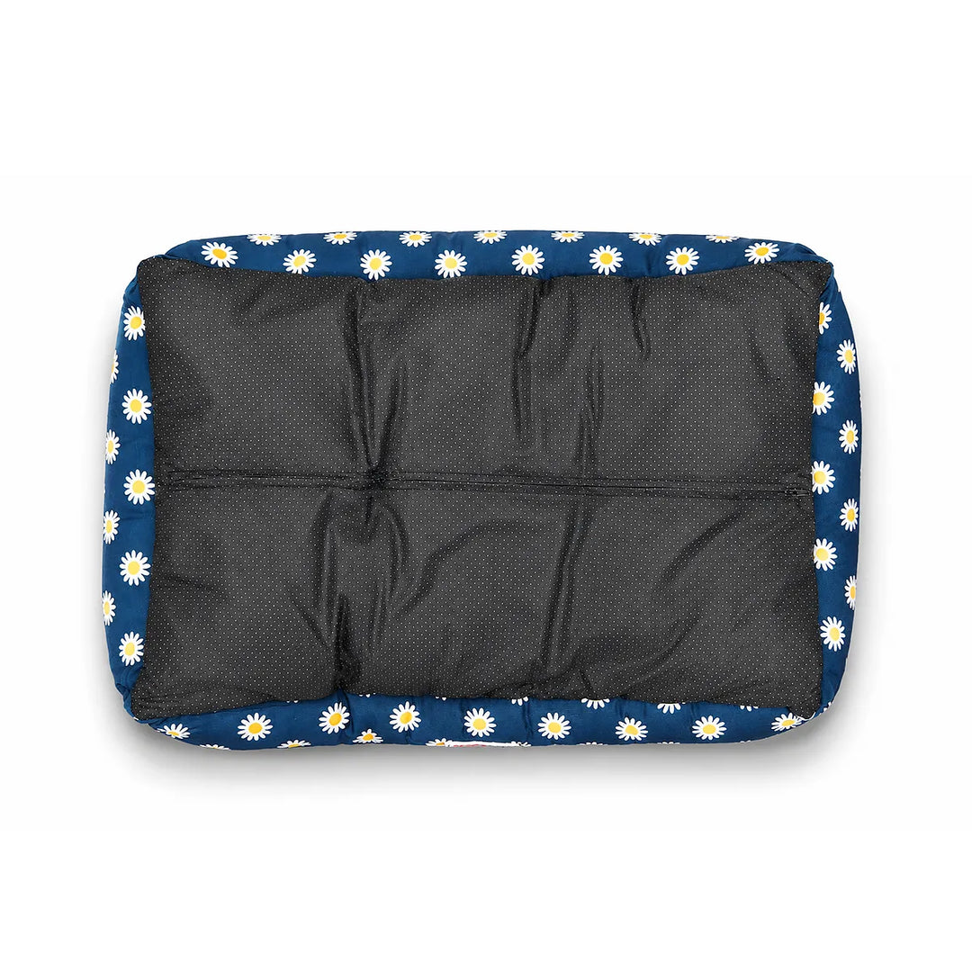 ZL Daisy Printed Lounger Dog Bed - Navy