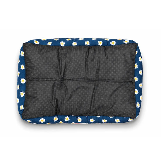 ZL Daisy Printed Lounger Dog Bed - Navy