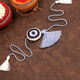 Festive Evil Eye Blue Dog/Cat Rakhi - Handmade with Tassel, Fabric & Dori | 35cm