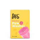 Zigly Fur Pro Silicon Brush Paw Washer with soft bristles in large size, pink and yellow packaging
