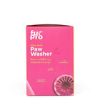furpro pink silicon paw washer box with soft bristles, portable pet grooming brush zigly