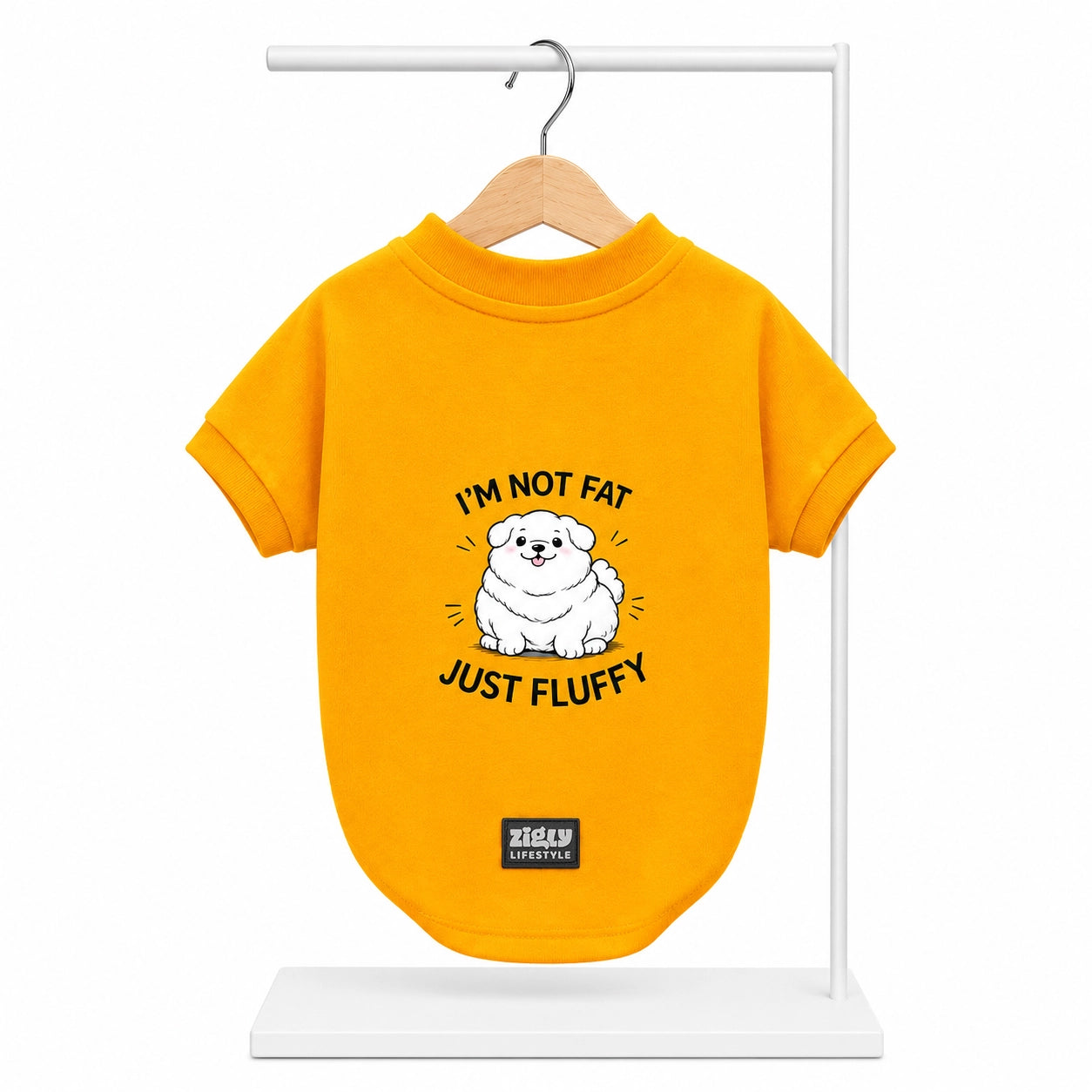 Zigly Lifestyle Fab & Fluffy Dog T-Shirt - Yellow