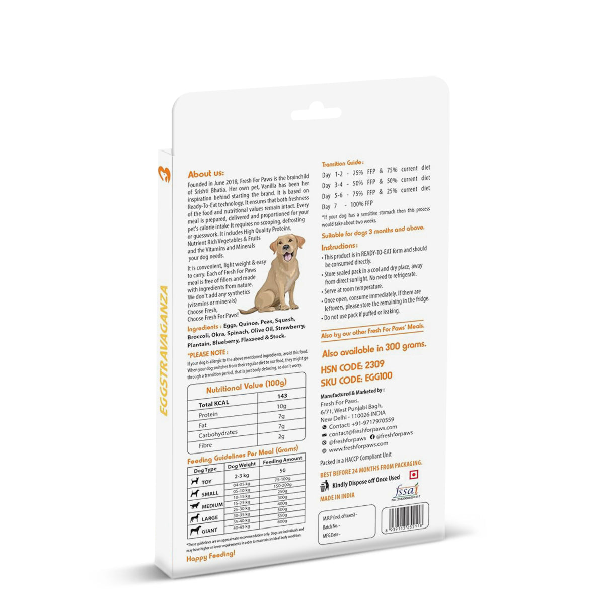 Fresh For Paws Eggstravaganza Fresh Dog Food - All Breed Adult