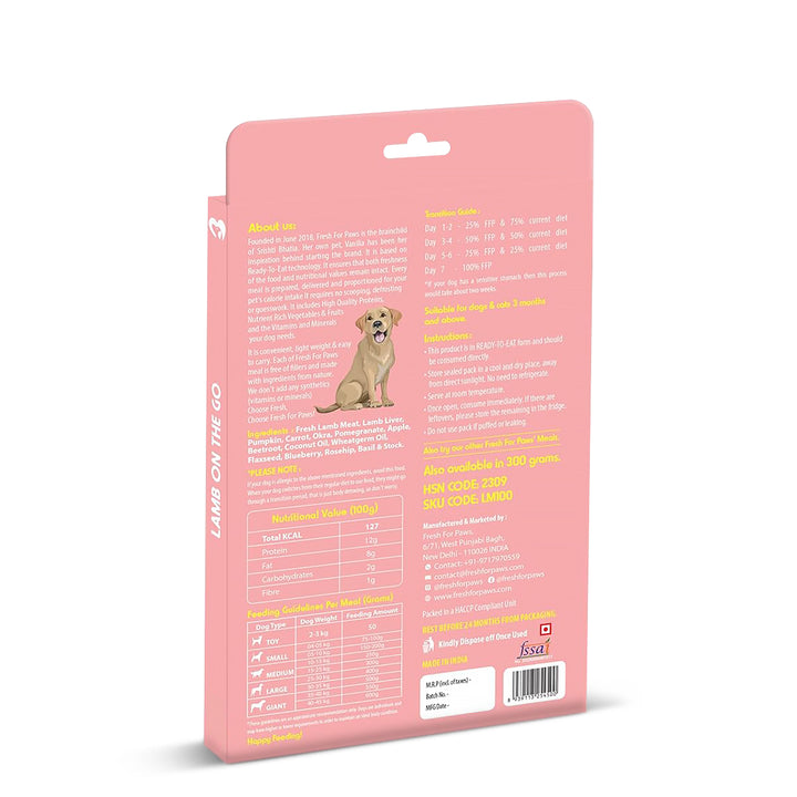 Fresh For Paws Lamb On The Go - All Breed Adult