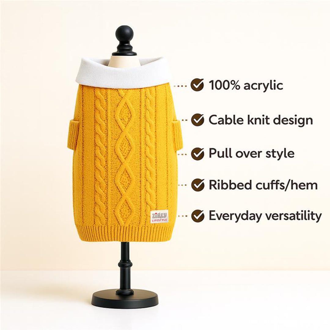 ZL Varsity Golden Ivy Dog Sweater-Yellow