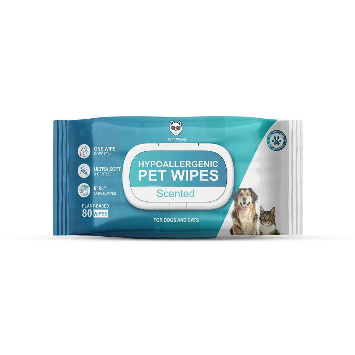 Hachi Wilson Premium Hypoallergenic Plant - Based Pet Wipes - (Pack of 1) 250g