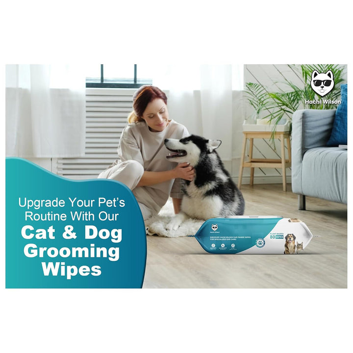 Hachi Wilson Premium Hypoallergenic Plant - Based Pet Wipes - (Pack of 1) 250g