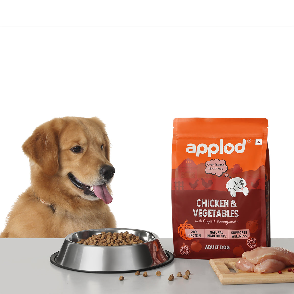 Applod Chicken & Vegetables with Apple & Pomegranate Dry Dog Food for Adult Dogs