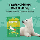 Applod Tender Chicken Breast Jerky dog treats with white puppy, gluten-free, high protein, zigly