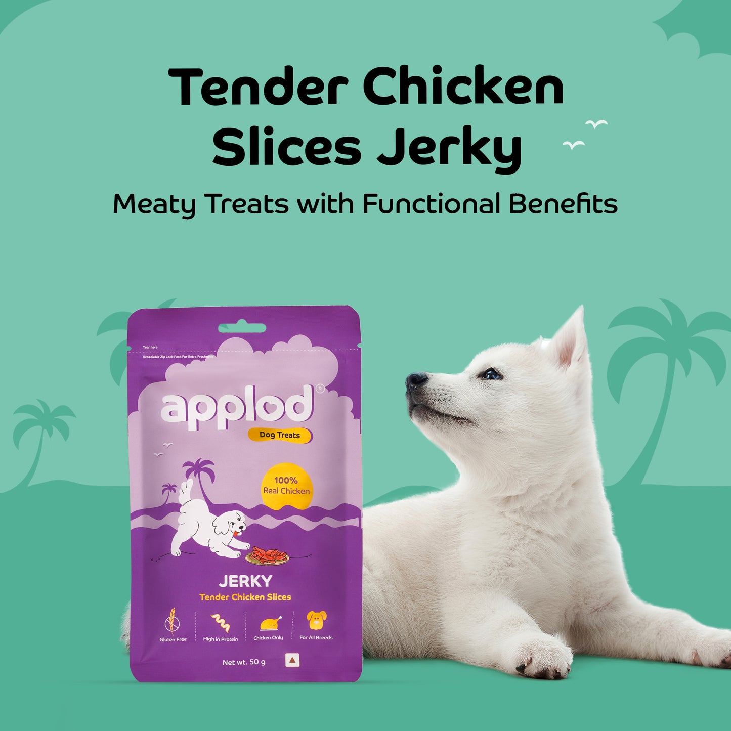 Applod Tender Chicken Slices Dog Treat - 50g