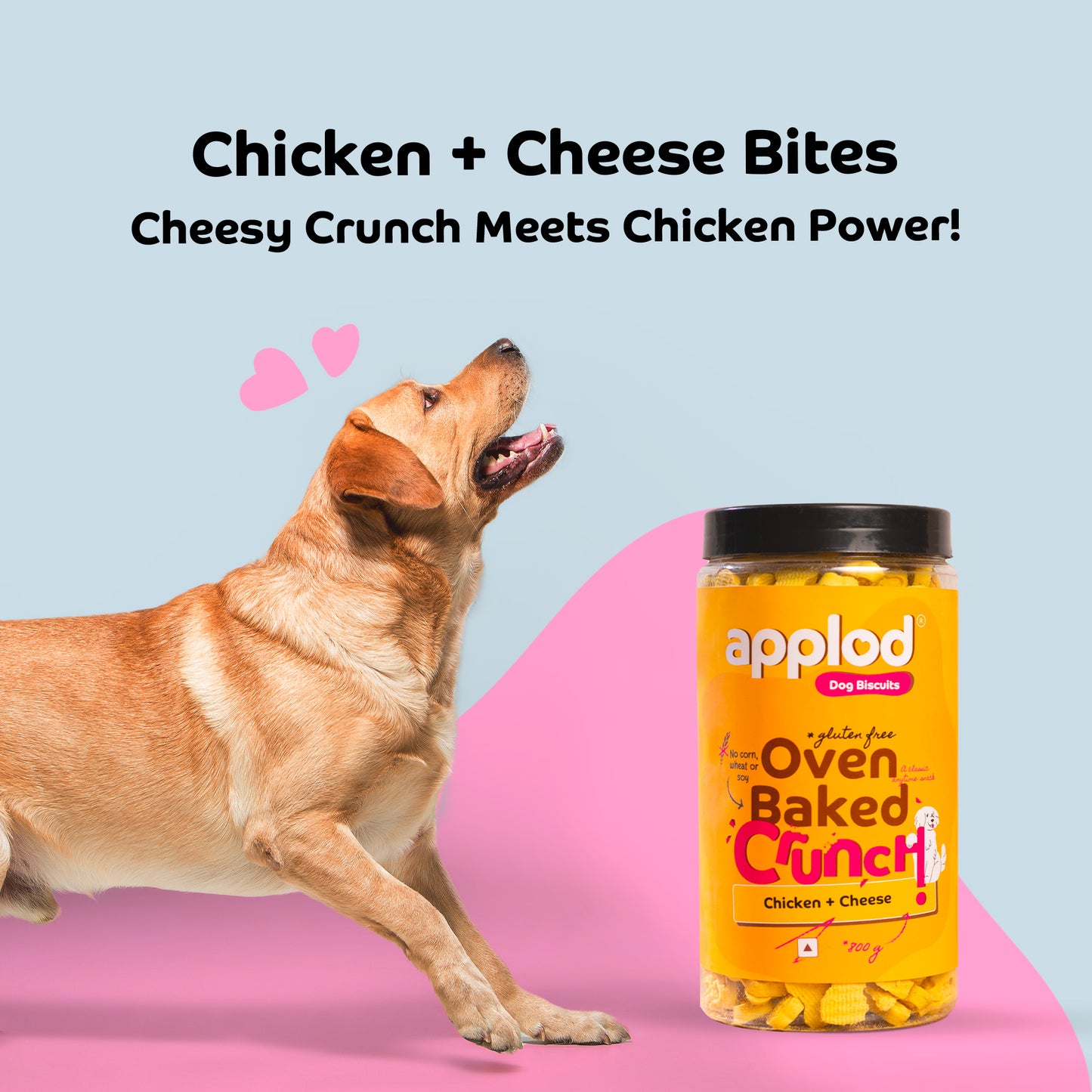 Applod Crunch-a-Licious Gluten Free Chicken & Cheese Dog Biscuits - 800g