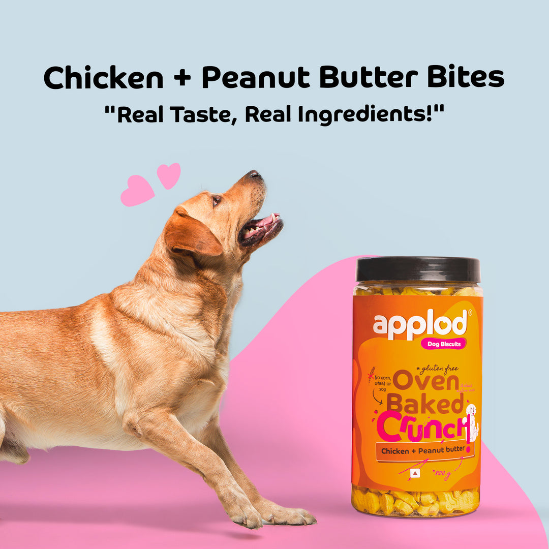Applod Crunch-a-Licious Gluten Free Chicken and Peanut Butter Dog Biscuits - 800g