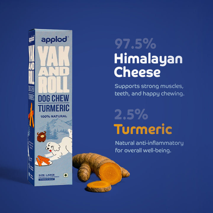 Applod Yak & Roll Turmeric Yak Chew for Dogs