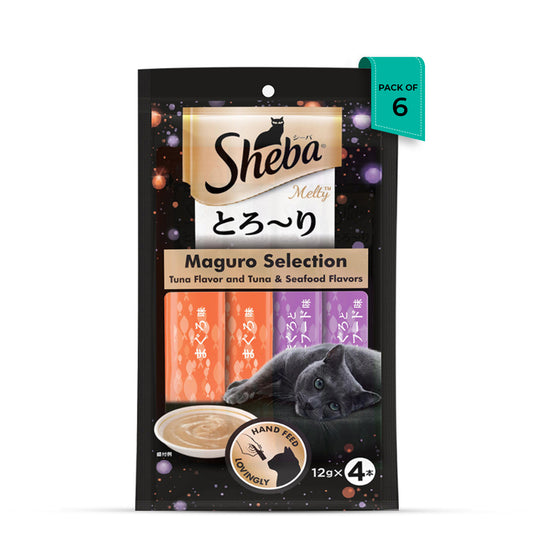 Sheba Maguro Selection Tuna & Seafood Flavour Cat Meaty Treat - All Breed Adult - 48g