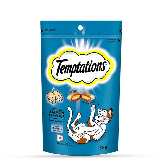 Temptations Savoury Salmon Flavour Cat Treat - 85g (Pack Of 12) - Zigly