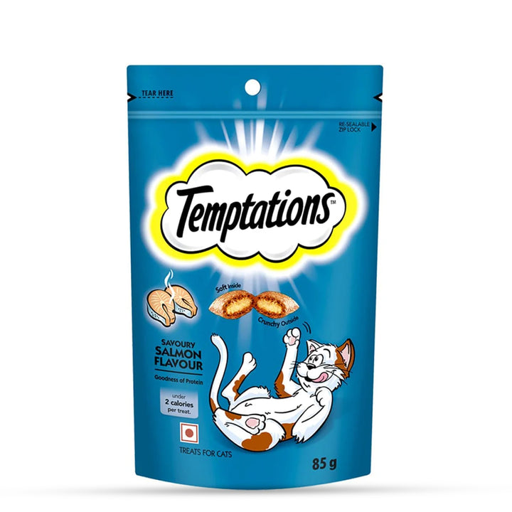 Temptations Savoury Salmon Flavour Cat Treat - 85g (Pack Of 12)
