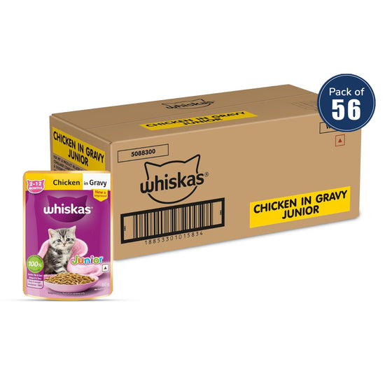 Whiskas Chicken in Gravy Wet Cat Food - All Breeds Kitten (2-12 months) - Zigly