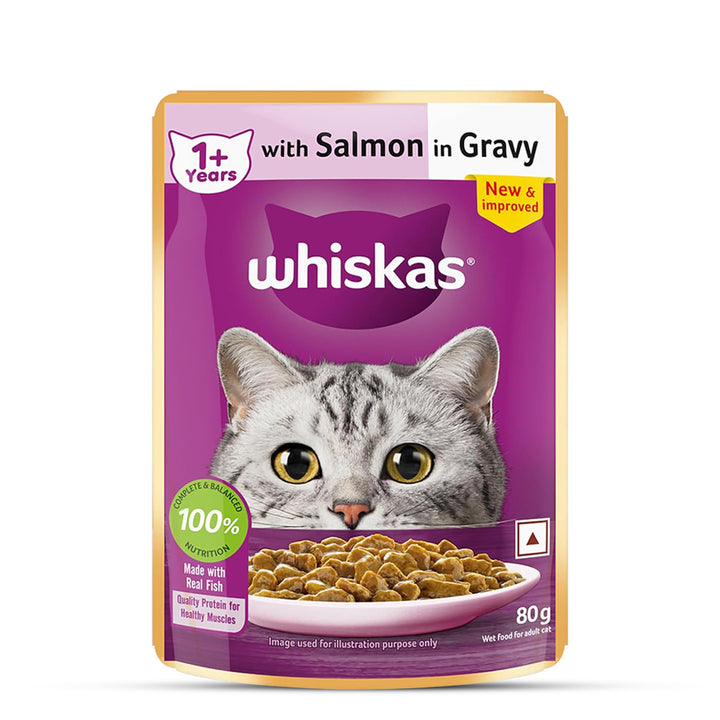 Whiskas Salmon in Gravy Wet Cat Food - All Breeds Adult (+1 year) - 80 g