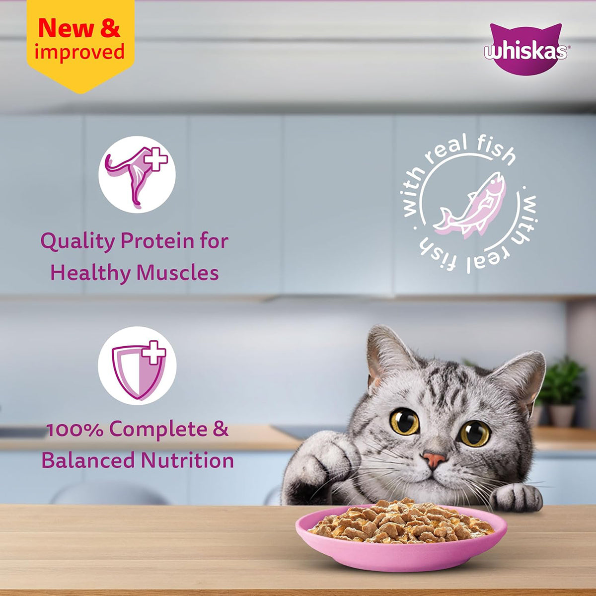 Whiskas Salmon in Gravy Wet Cat Food - All Breeds Adult (+1 year) - 80 g