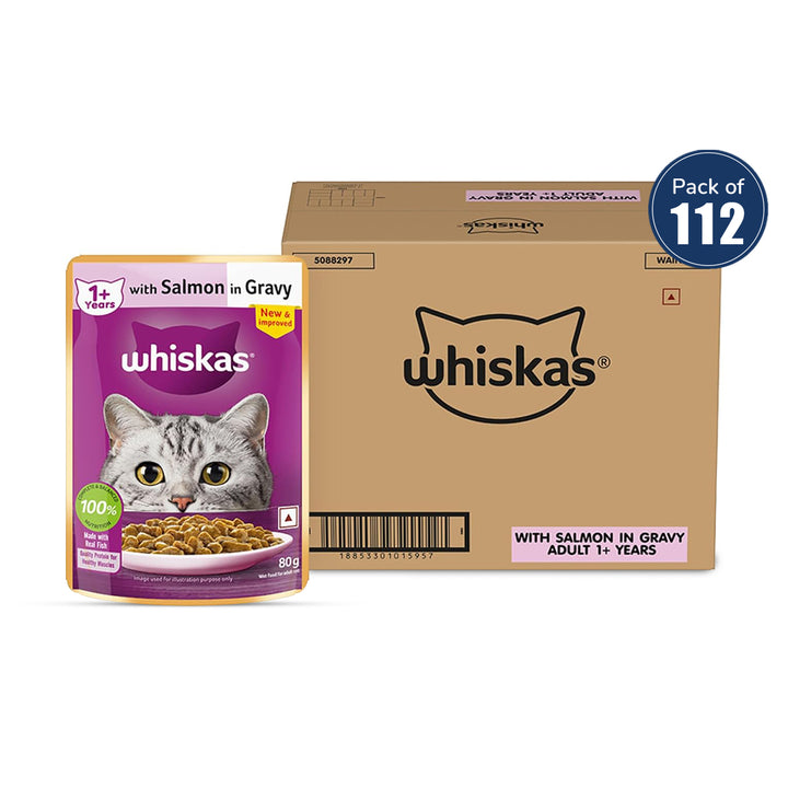 Whiskas Salmon in Gravy Wet Cat Food - All Breeds Adult (+1 year) - 80 g