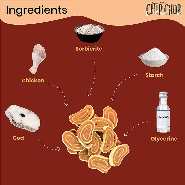 Chip Chops Chicken & Codfish Rolls Dog Meaty Treat - 70g