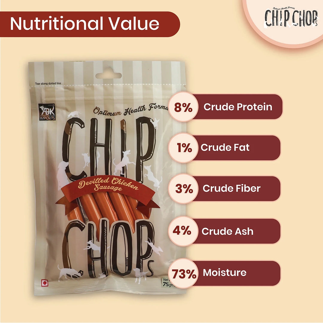 Chip Chops Chicken Sausages Dog Meaty Treat – 75g