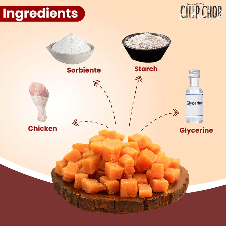 Chip Chops Diced Chicken Dog Meaty Treat - 70g