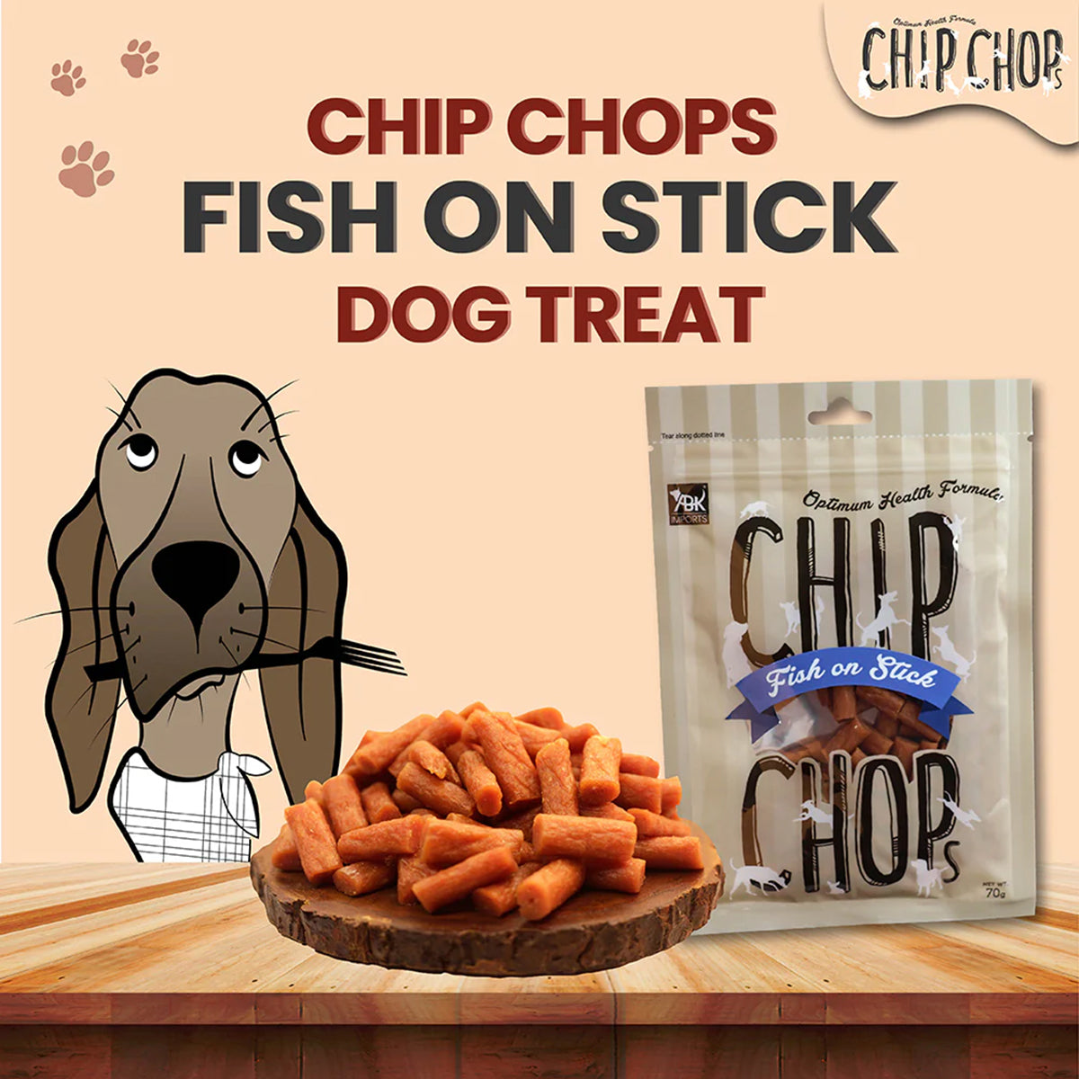 Chip Chops Fish on Stick Dog Meaty Treat-70g