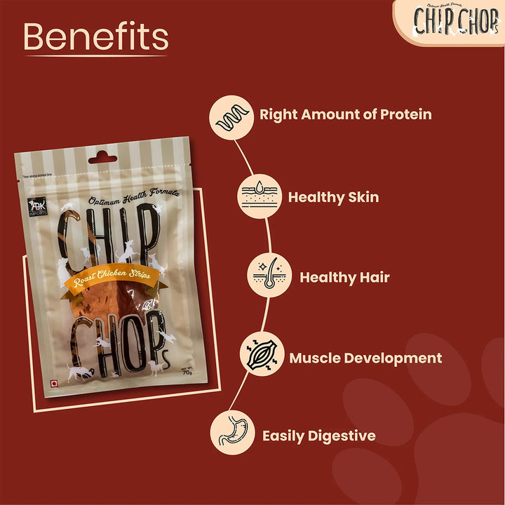 Chip Chops Roast Chicken Strips Dog Meaty Treat - 70g