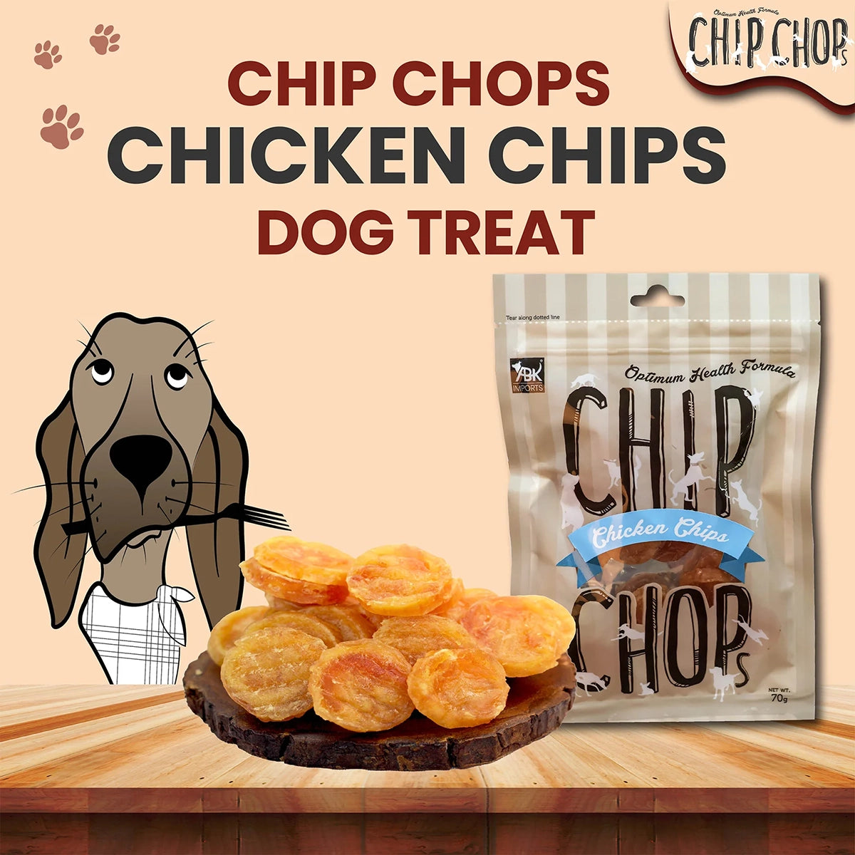 Chip Chops Chicken Chips Coins Dog Meaty Treat – 70g